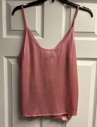 NWT Anthropologie Porridge Shine Wrap Tank W/ Shimmer Size Medium Pink