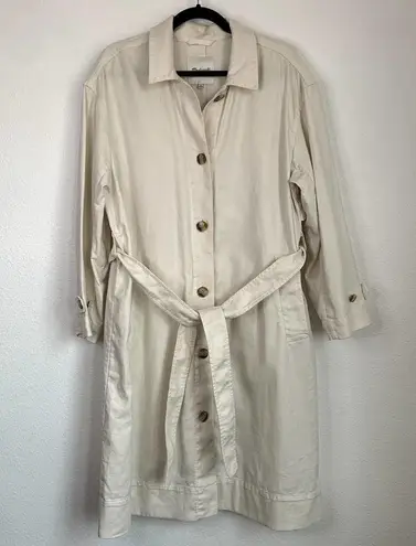 Madewell  Cotton-Linen Trench Coat in White NE394