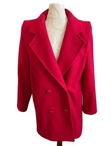 International Scene Vintage Pure Wool Cherry Red Coat Size 7/8
