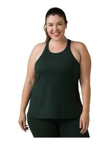 prAna Becksa Tank Plus Black Size 1X UPF 50+ Shelf Bra Compression Stretch NWT