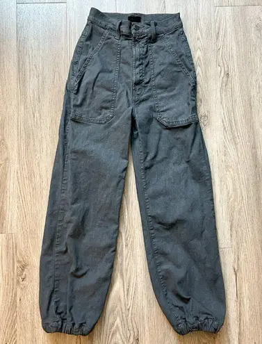 Mother The Wrapper Patch Springy Ankle Jeans in Faded Black Size 23