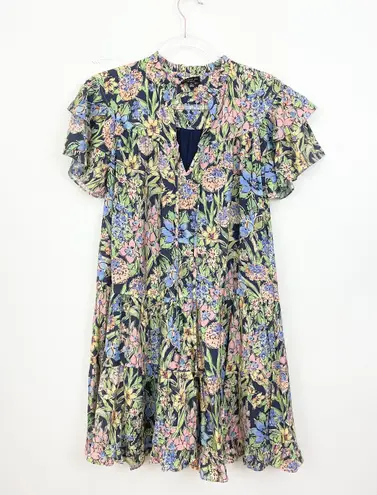 Current Air Flutter Sleeve Floral Print Dress