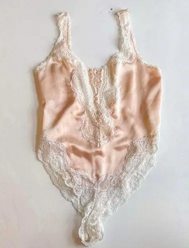 Vintage Satin Lace Body Suit Size M