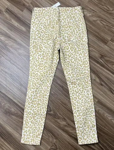 J. Crew Size 28 Jeans 10" High Rise Toothpick Animal Print Safari Leopard NEW