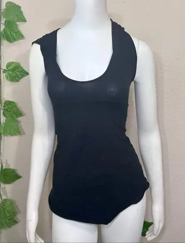 Zhen Nymph Black Corset Top Oversized Hood Size XS