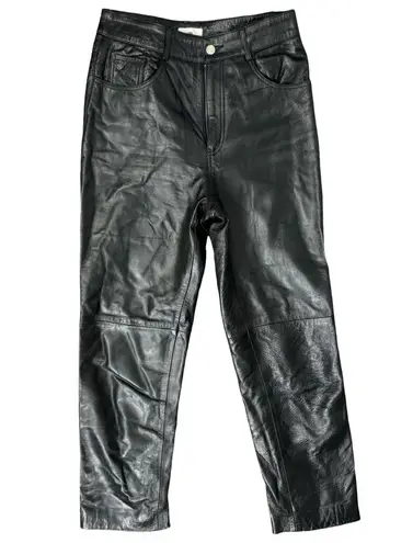 LPA Revolve Black 100% Leather High Rise Lined Slim Tapered Leg Pants Size S