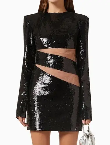 Bronx and Banco . Elise Mini Dress in Black Sequins.