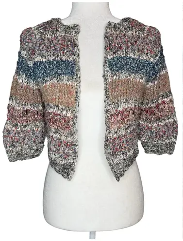 Byron Lars Tattered Loose Knit Cropped Cardigan S Sweater Shrug Anthropologie