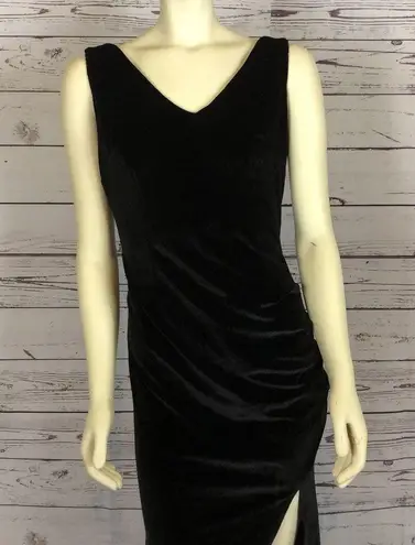 Miss ord Sexy Formal Velvet High Split Ruched Long Bodycon maxi dress size XL