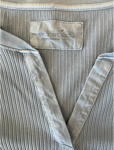 Pilcro Anthropologie Evanna Ribbed Knit Long-Sleeve Pullover Light Blue