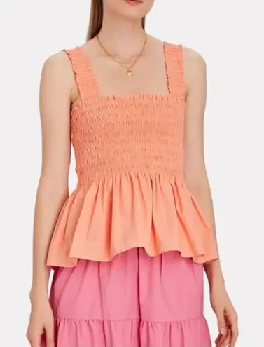 Intermix Ingrid Smocked Peplum Tank Top Sz. P (XS)