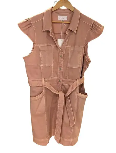 Dear John NWT Pink Denim Tencel Blend Mini Cap Sleeve Short Lily Dress Womens XL
