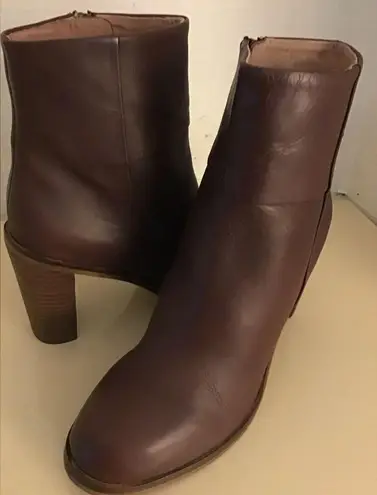 Seychelles women brown leather heel boots US 10