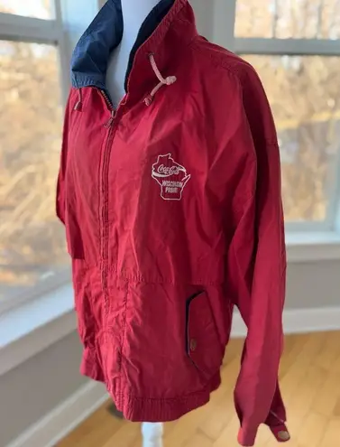 Vintage Norman Todd Coca Cola Red Blue Windbreaker Jacket 80’s 90’s Size Medium