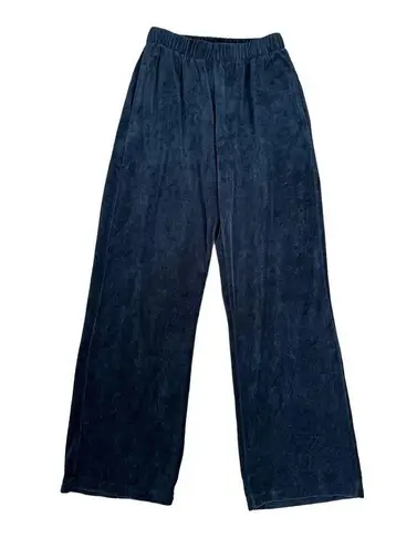 Brandy Melville  John Galt Velour Velvet Anastasia Wide Leg Sweatpants Navy OS