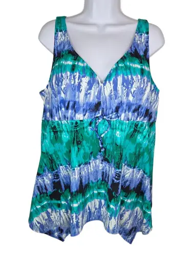 Avenue Tie Dye Tankini Swim Top Size 22 Swimsuit