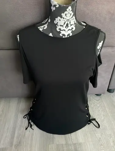 Guess Black Open Shoulder Top Size Medium