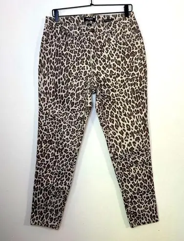 Nine West  Leopard Print Mid Rise Skinny Jeans Women's size 10