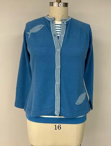 Vintage Cardigan & Blouse 16 Blue