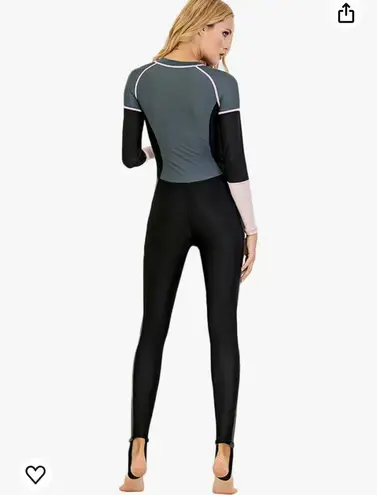 One Piece Women's Full Body Swimsuit Rash Guard  Long Sleeve Long Leg Swimwear with UV Sun Protection