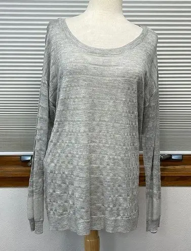 Lane Bryant 14/16 //  NWT Gray Thin Lightweight Sheer Striped Long Sleeve Sweater