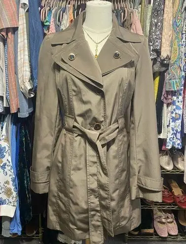 Calvin Klein Tan Trench Coat with Belted Waist Water Resistant