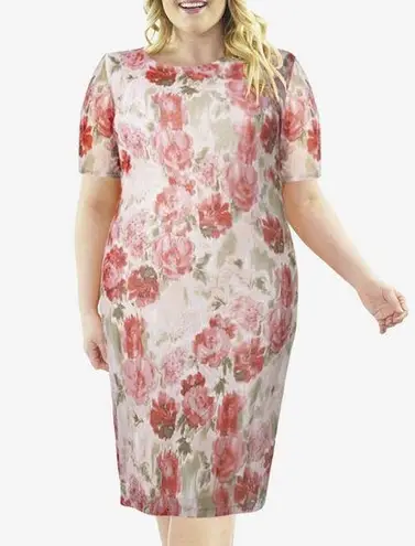 Marée Pour Toi Stretch Sheath Midi Dress, Size 1X New w/Tag Retail $89 White