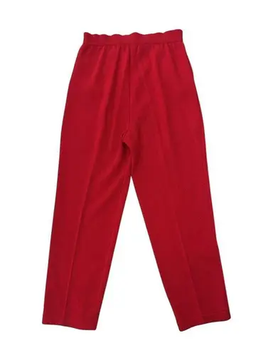 St. John Collection Santana Knit Marie Gray Red Crop Pants Pleated Pocket Size 6
