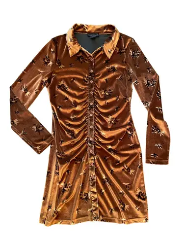 House of Harlow Revolve Crushed Velvet Floral Mini Dress Size Small