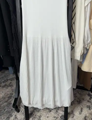 Marella Norcia White Ribbed Knit Maxi Jumper Dress Size M