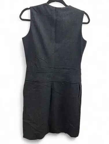 Carolina Herrera Charcoal Grey Button Dress