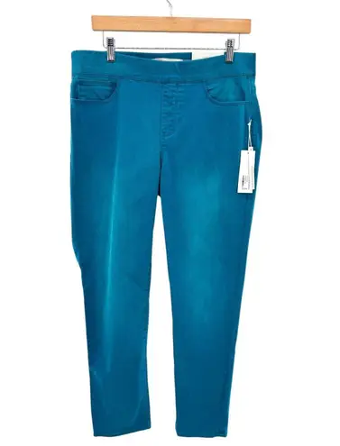 Soft Surroundings Pull On Straight Leg Jeans M Deep Lagoon Stretch Denim NWT
