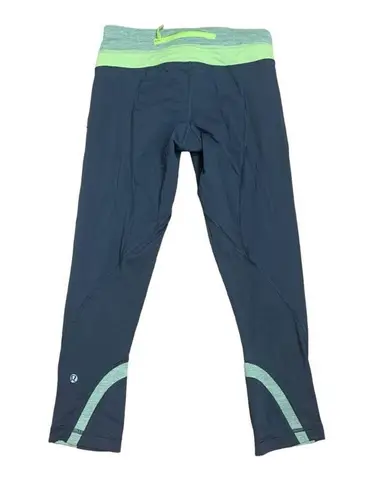 Lululemon  size 4 small run inspire crop leggings gray yellow workout gym - Image 3