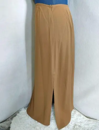 Ellen Tracy Camel Side Slit Long Skirt