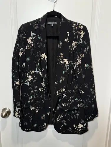 Matty M Black Floral Blazer Medium Women's Suit Jacket Work Office