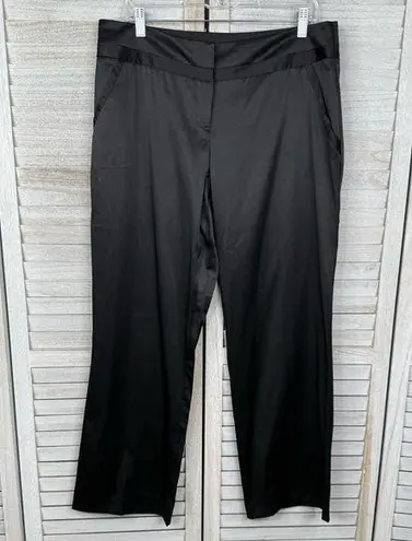 GEORGE Women's Satin Tuxedo Style Dress Pants Black