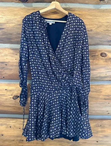 JONATHAN SIMKHAI Scarf Print Ruffle Dress Faux Wrap Classic Print Size 6