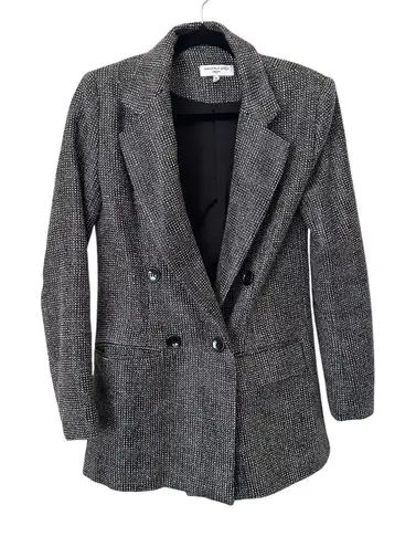 WAVERLY GREY LIBERANT Faux Tweed Long Blazer XS Black