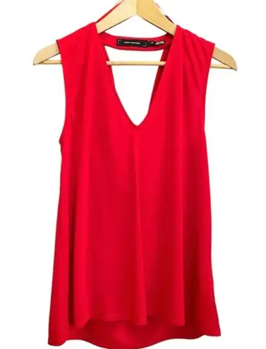 Robert Rodriguez Tyler Red Drape Back Sleeveless Top Blouse