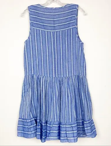 BCBGeneration  Blue Striped Sleeveless Ruffle Dress Sz XS