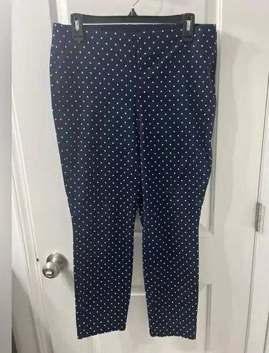 Old Navy  High rise Side Zip Navy Polka Dot Pixie Pants Sz 12 VGUc