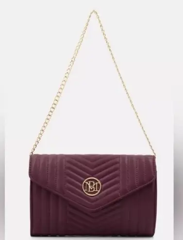 Badgley Mischka V Quilting Center Quilted Vegan Leather w/ Gold Chain Crossbody