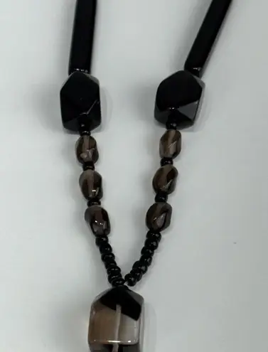 artisan Handmade Elegant Black Onyx and smoky quartz gemstone Necklace