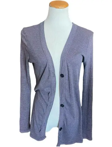 Womens Crafty Couture Violet Ribbed Lightweight Cardigan Sweater