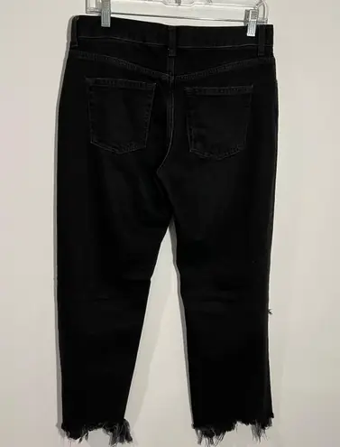 Free People We The Free Maggie Mid-Rise Straight-Leg Jeans Washed Black Size 27