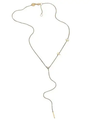 Jennifer Zeuner Jewelry Emerson Love Lariat Necklace CZ Crystal Silver New