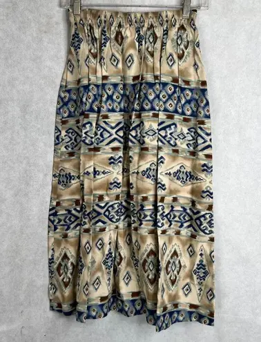 Petite Sophisticate Petite Sophisticates Aztec Southwestern Pleat Waist Midi Skirt USA Made Sz SM