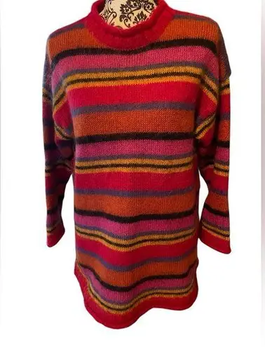 Esprit Vintage 90s Womens Mohair Sweater Size M Tunic Striped