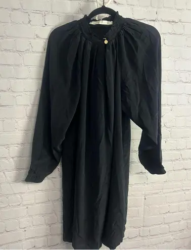 Marie Oliver silk mock neck stunning midi dress old money buttons Small gothic