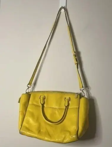 Michael Kors GUC Canary Yellow  Medium Sized Zippered Adjustable Strap Purse